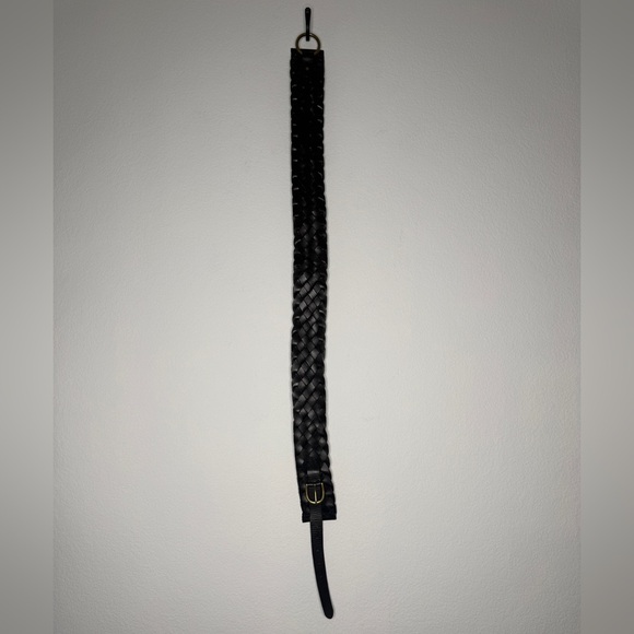 Hobo Black Braided Leather Belt Size L - Picture 2 of 5